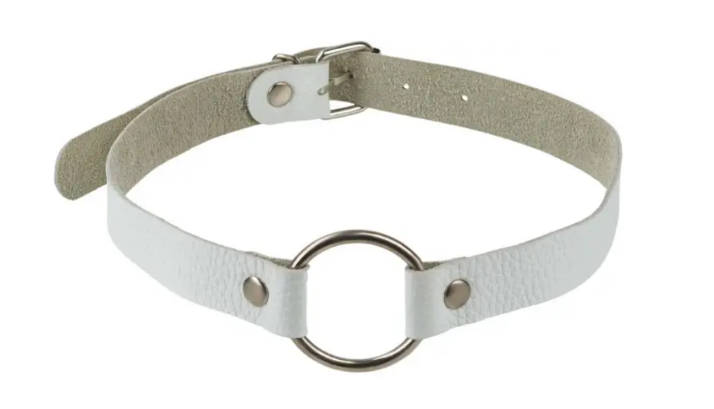 Кляп Leather O-Ring Gag, White Sex Aura Київ - фото 1
