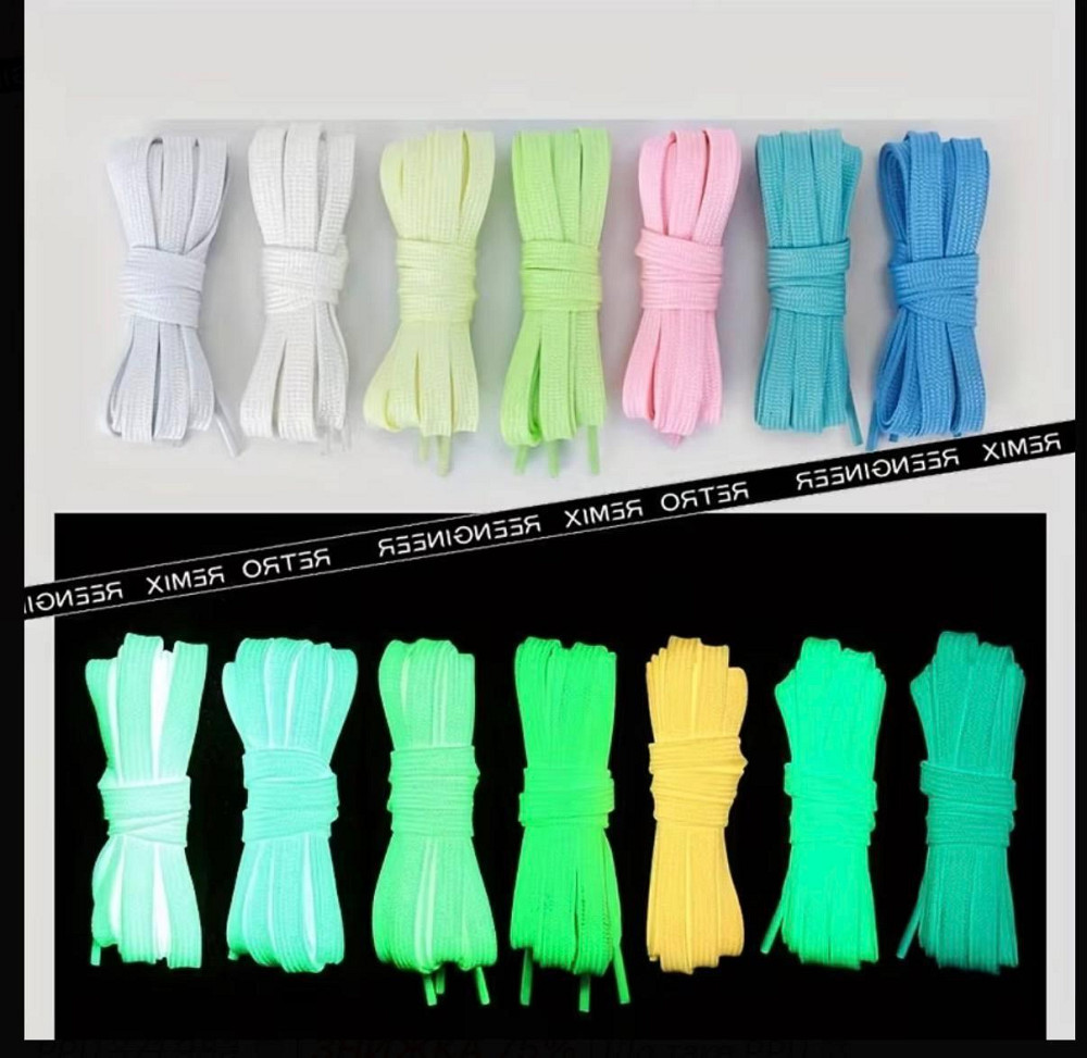 Шнурки светящиеся в темноте 100 см набор 6 шт разные цвета, люминесцентные плоские для кроссовок Киев - изображение 3