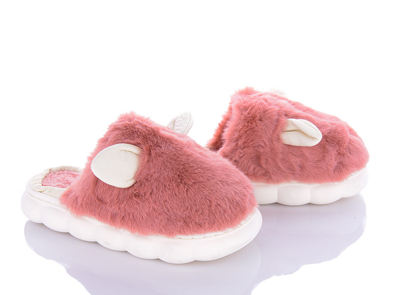 Женские домашние тапочки меховые бордовый Одесса - изображение 4