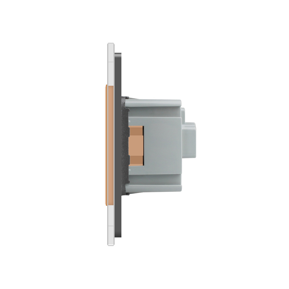 LIVOLO Електрична розетка з заземленням LIVOLO, золота з сірою рамкою, шторки, скло, 250В 16А ( Коломия - фото 9