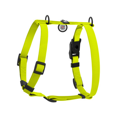 Шлей для собак WAUDOG Magnet анатомическая Н-образная с QR-паспортом, магнитная пряжка-фастекс S лимонная (262226) Винница - изображение 1