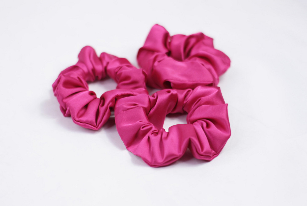 Гумка для волосся шовкова Малиновий Харків - фото 3