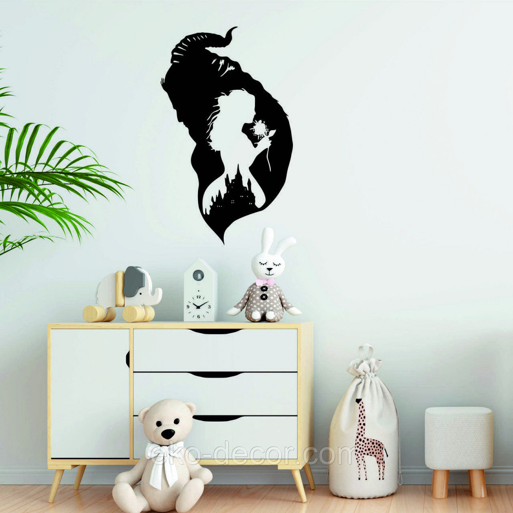 Декоративное настенное Панно «Красавица и чудовище», Декор на стену 90*54 см, Чёрный Киев - изображение 3