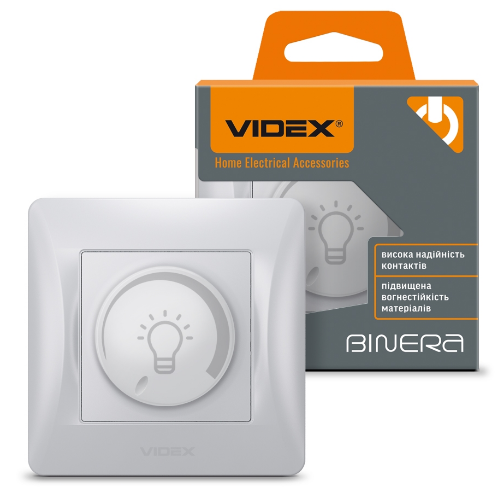 BINERA срібний шовк Вимикач диммерний LED 200W Videx Житомир