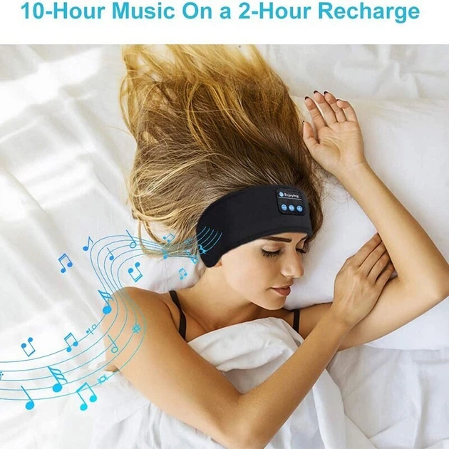 Бездротові Bluetooth навушники-пов'язка для сну та спорту з мікрофоном SleepBand BT 5.0, 10 годин роботи, Чорна Київ - фото 9
