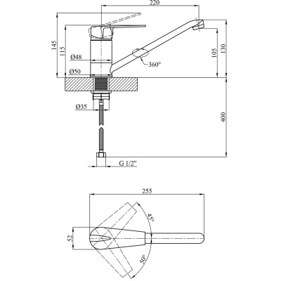 Змішувач Kroner Odra-C030 (CV021079) Вінниця - фото 7