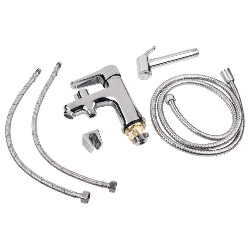 Смеситель для раковины Lidz (CRM) 14 34 001FB с лейкой для гигиенического душа (LIDZCRM1434001FB) Киев - изображение 6