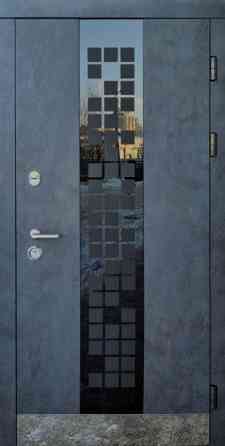 Форт-М Дверь уличная 3х контурная! Модель Трио-Сити цвет Бетон антрацит/Белый 960 Киев