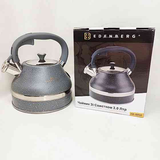 Чайник для плити зі свистком для чаю Edenberg EB-8856 3Л, Чайник з одинарним дном HY-30 Львів