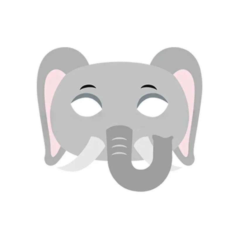 Детская маска Слон из картона 19 на 17 см серый Киев - изображение 1