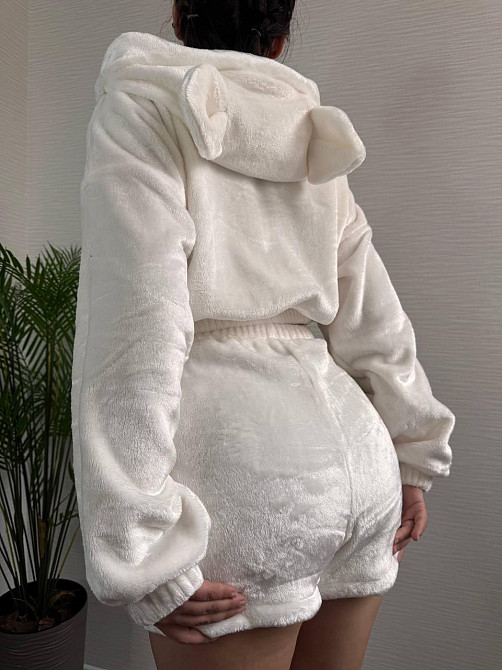 Женская теплая повседневная махровая пижама плотная двухсторонняя махра Одесса - изображение 3