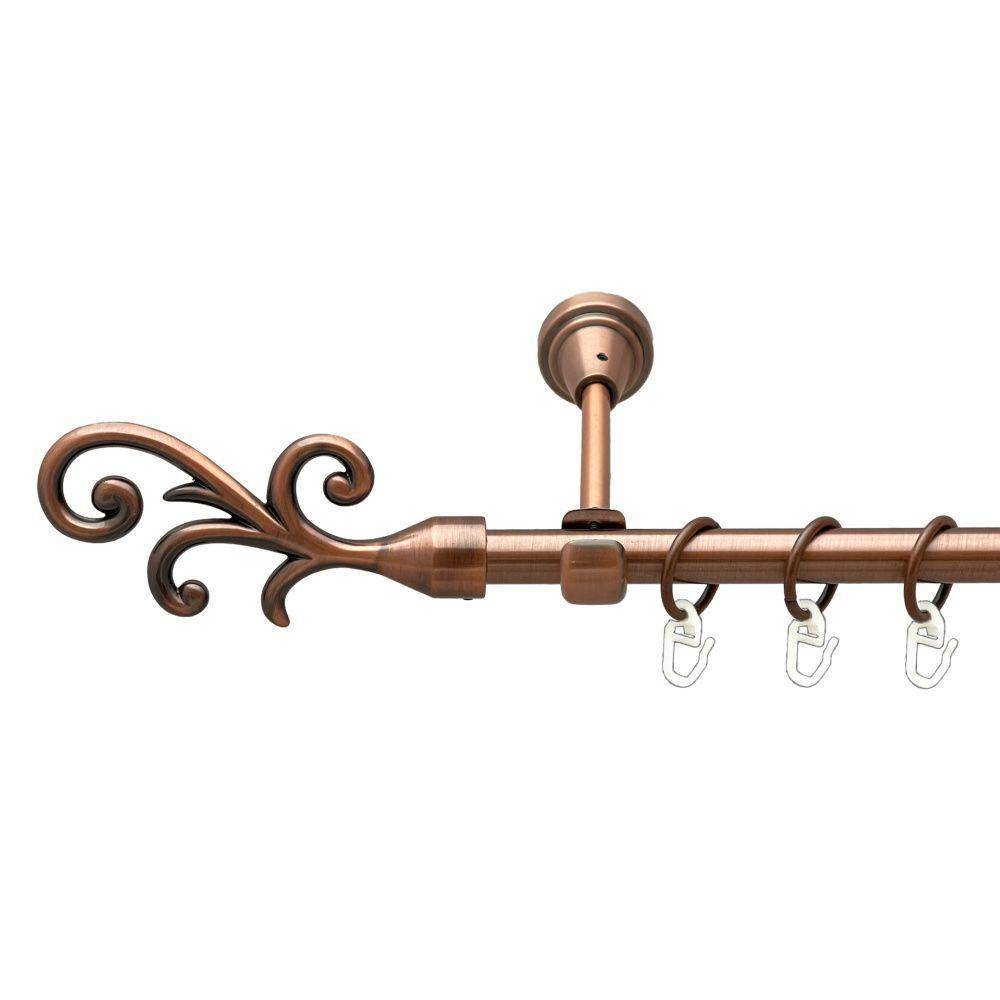 Карниз Orvit Фала металевий однорядний відкритий гладка труба кільце металеве Мідь 16 мм 240 см (00-00019465) Львов - изображение 1