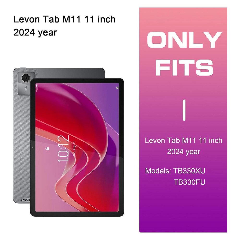 Чохол-клавіатура TENGWUDZ для Lenovo Tab M11 TB330FU TB330XU 11 дюймів чорний шкіряний Bluetooth знімна QWERTZ Київ - фото 7