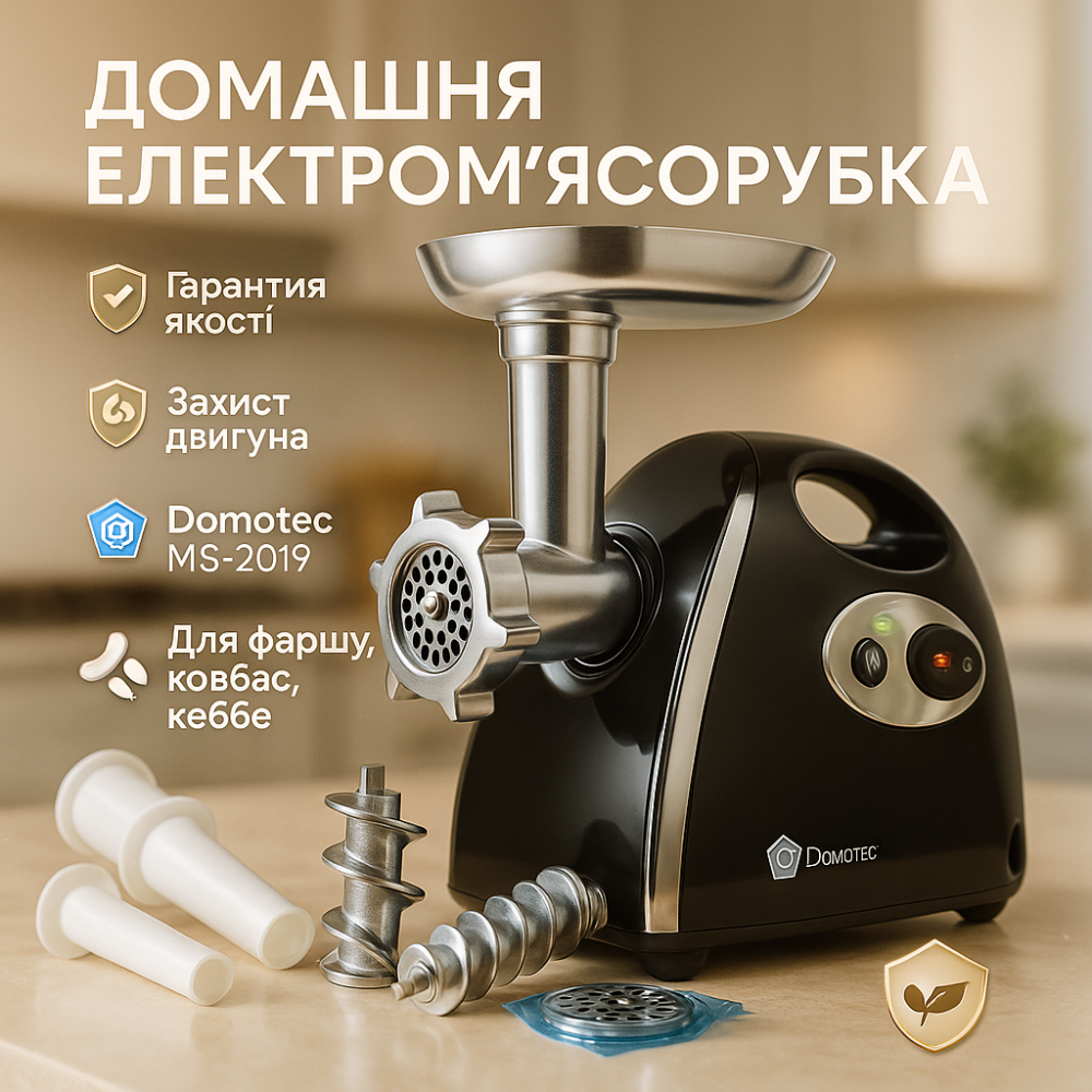 Мясорубка с шинковкой кубиками Domotec MS-2019 2400Вт, Мясорубка для интенсивного использования QF-70 Львов - изображение 16