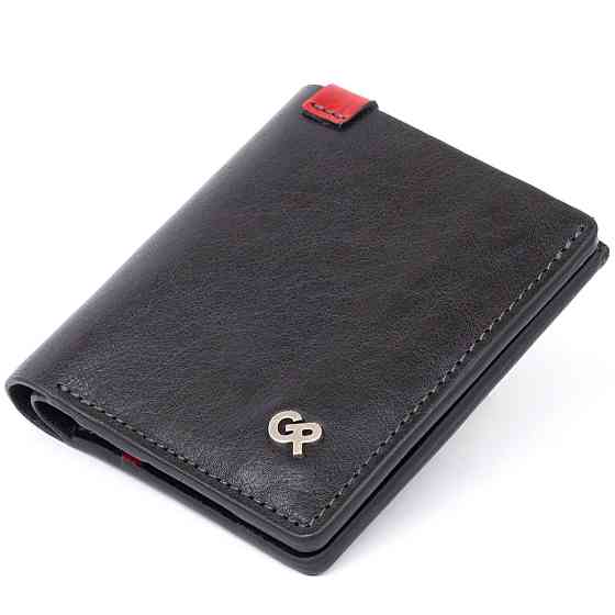 Стильное портмоне-кредитница комби в гладкой коже GRANDE PELLE 11327 Черное Киев