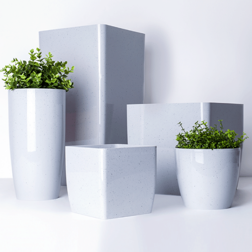 Вазон "Квадро" низький 16*16*15,5см. (світлий бетон) Житомир