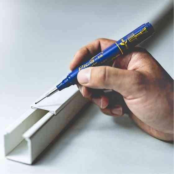 Маркер фірмовий з довгим носиком Pica-Ink Deep Hole Marker, 150/41 синій Одеса