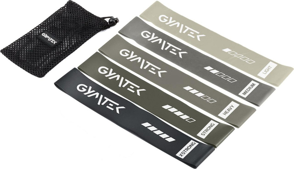 Набор резинок для фитнеса Gymtek 0,5-30кг серый Киев - изображение 8
