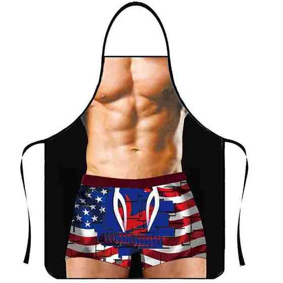 Фартук с принтом мужского тела 73 на 57 см разноцветный Киев