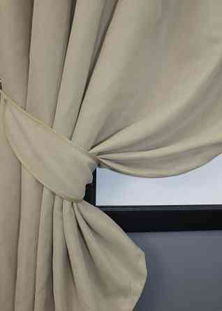 Комплект коротких штор VR-Textil Мікровелюр Petek № 1488ш Бежевий 130х170 см 2 шт (35-0235) Київ