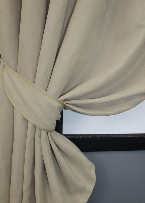 Комплект коротких штор VR-Textil Мікровелюр Petek № 1488ш Бежевий 130х170 см 2 шт (35-0235) Київ - фото 4