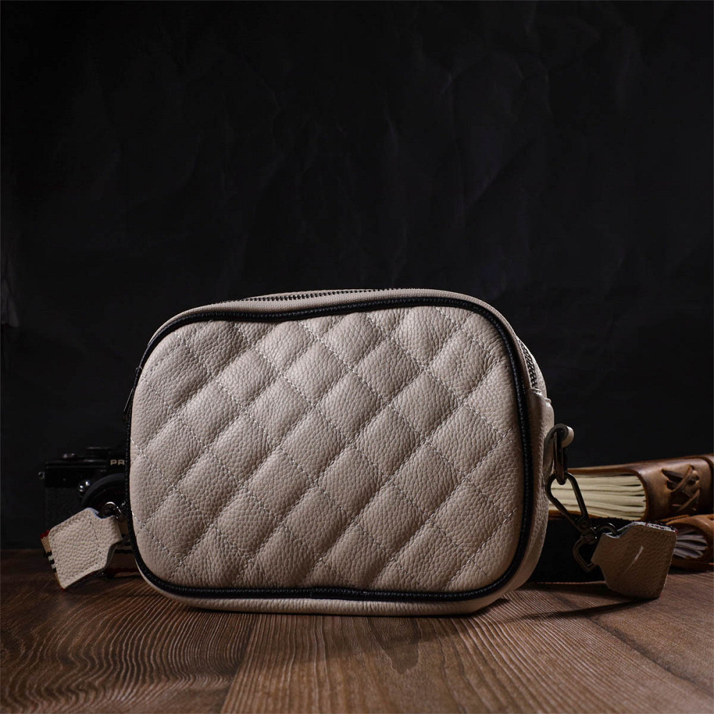 Сумка кросс-боди прямоугольная из натуральной кожи 22117 Vintage Белая Киев - изображение 9