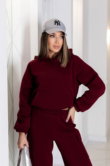 Теплый спортивный костюм со штанами карго Human 46-48, Марсала Киев - изображение 2