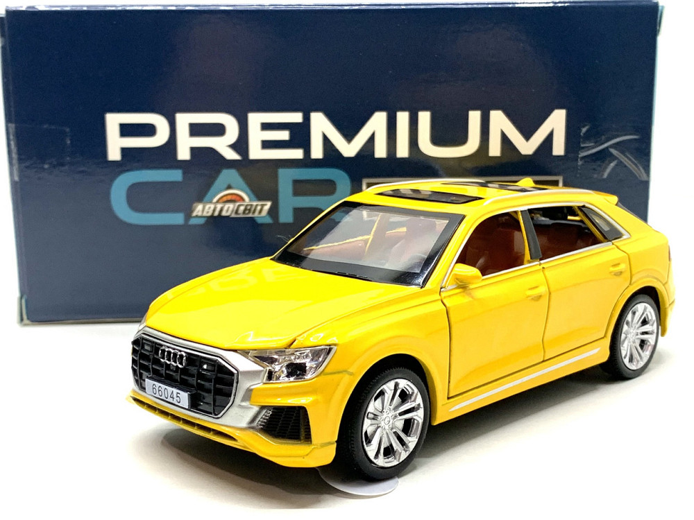 Машина Автосвіт Audi q8 інерційна відкриваються двері капот багажник 16см Жовтий (AP-1824) Чернигов - изображение 3