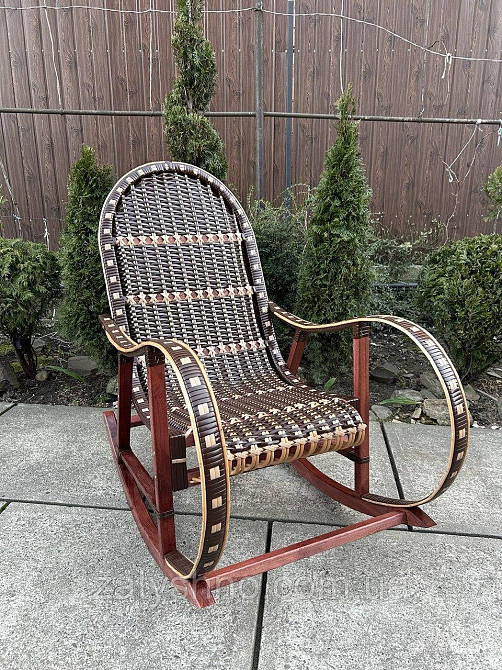 Крісло гойдалка плетена коричнева Київ - фото 4