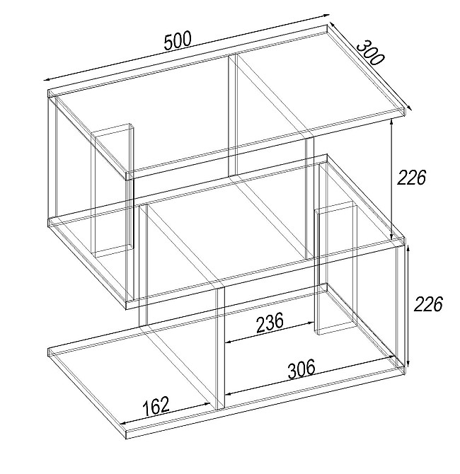 Тумба прикроватная S-1, Белый, 500/300/500 Львов - изображение 5