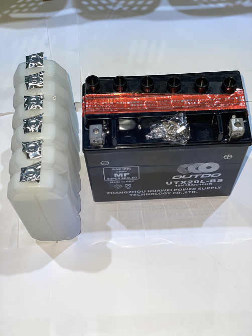 Акумулятор 12V 18А заливний (175x87x155, чорний, mod:UTX 20L-BS) (+електроліт) Мукачево - фото 1