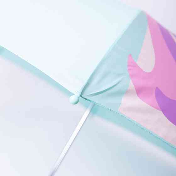 Класична дитяча парасолька-тростина механічна з поліестеру міцна надійна 8 спиць діаметр 89 см М'ятний HP-23-12M Коломыя