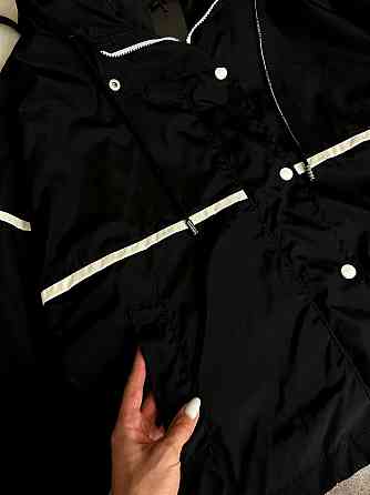 Женская ветровка оверсайз с двойным капюшоном плащевка эмми Черный, 48/52 Одесса