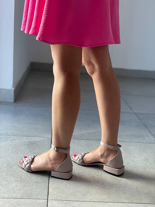 KATI SHOES Босоніжки жіночі пудра шкіряні KATI SHOES 132 літні на підборах / Стильні босоніжки Коломия - фото 8