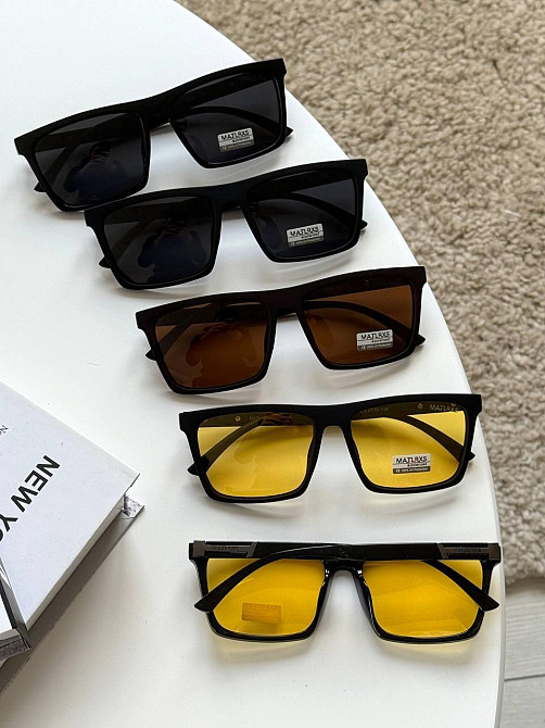 Стильні Чоловічі окуляри POLARIZED з пластиковою оправою на середнє обличчя Київ - фото 3