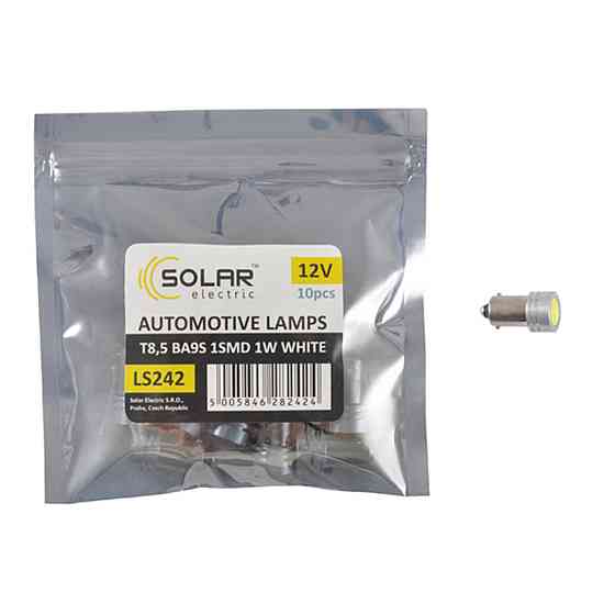 LED автолампа Solar 12V T8.5 BA9s 1SMD 1W white 10шт Киев