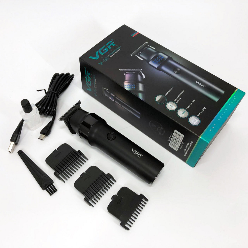 Чоловічий набір для стрижки волосся акумуляторний VGR, Професійна машинка для стрижки волосся в салон HA-23 Київ - фото 19