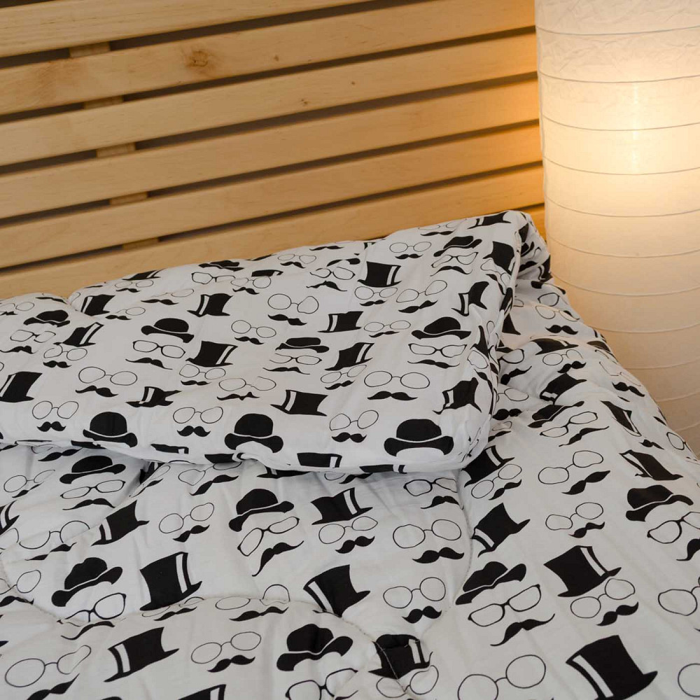 Ковдра вовняна зимова Сатин Чарлі YouStar полуторна 140х210 см (Білий) Суми - фото 8