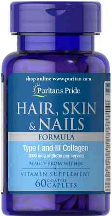Вітаміни для жінок Puritan's Pride Hair Skin Nails Formula 60 таблеток Київ
