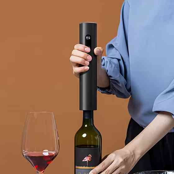 Электрический набор для вина штопор на батарейках 23 см черный Киев