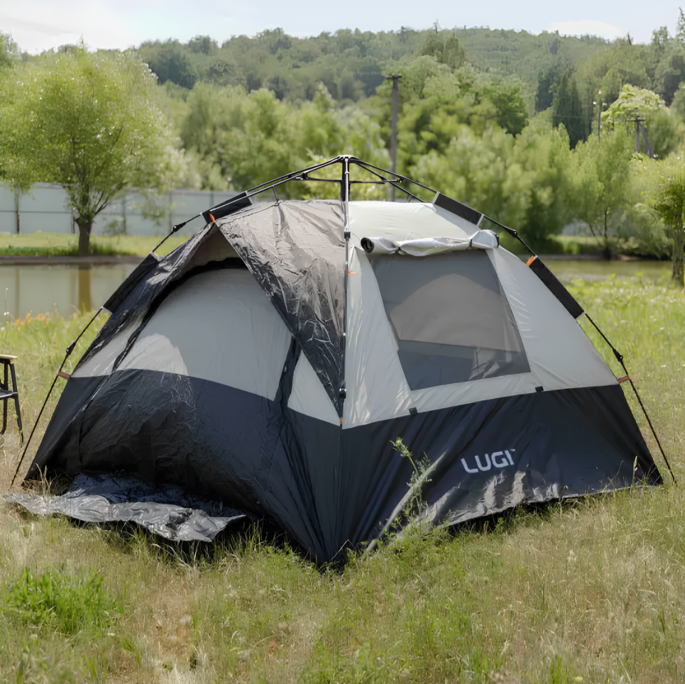 Туристичний намет для 2-3 осіб, міцний і водонепроникний, чорний колір, розмір 200×195×140 см — ідеальний вибір для походів, кемпі Львів - фото 3
