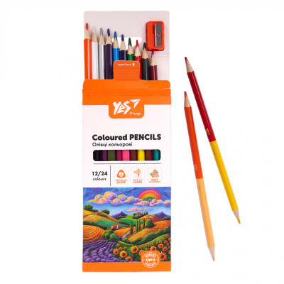 Карандаши цветные Yes Orange Line 12/24 кольорів з точилкою (290755) Винница - изображение 5