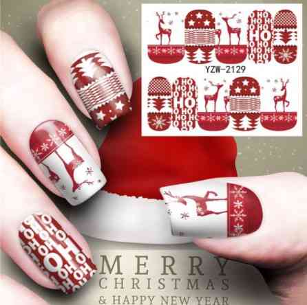 Стикер на ногти новогодний олень - размер стикера 6*5см, инструкция по применению есть в описании товара Киев
