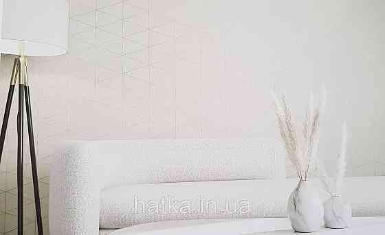 Шпалери вінілові на флізеліні Marburg Travertino 1.06х10 фігури трикутники смуги структурні білі 3д Київ