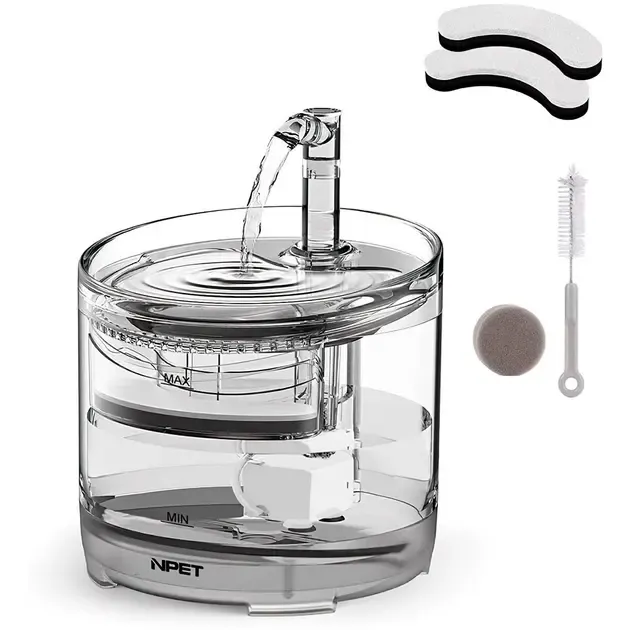 Питьевой фонтан поилка для кошек и собак NPET WF050TP 1.5L с фильтром прозрачный Коломыя - изображение 2