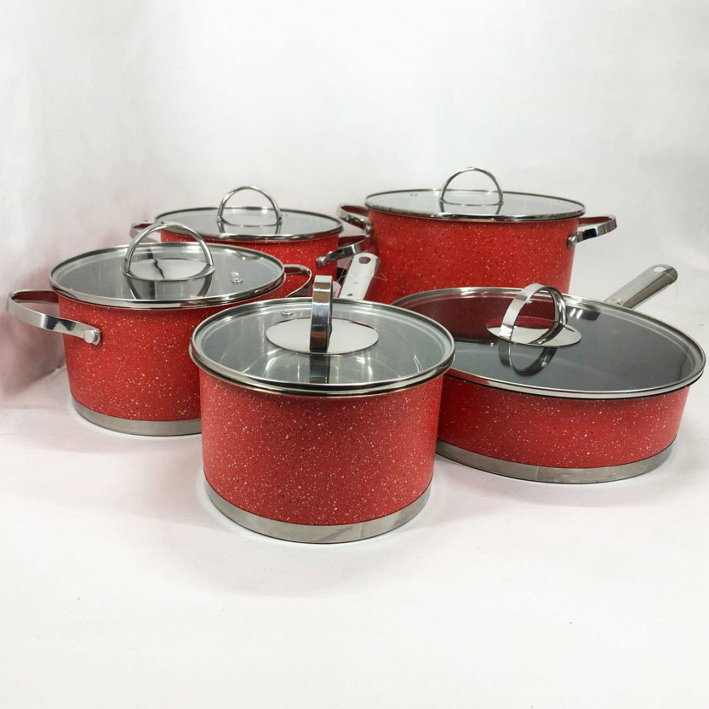 Набор кастрюль с антипригарным покрытием 10 предметов ASTRA A-2510, Набор кастрюль для электроплиты XE-53 Львов - изображение 4