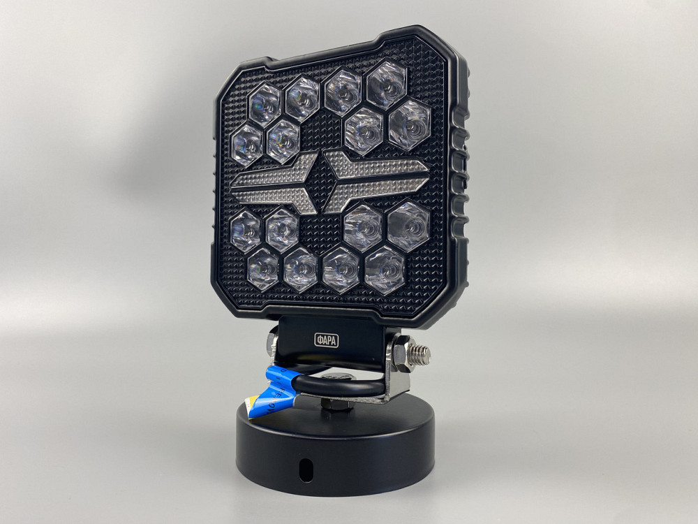 Фара LED квадратна 16 Led chip 12/24V. Широкий промінь + DRL світло + стробоскоп, світло 6500 К, IP67 Мукачево - фото 7