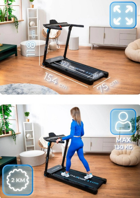 Беговая дорожка электрическая THUNDER ULTRA-BLACK Киев - изображение 8