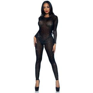 Комбинезон сексуальный Leg Avenue Sheer Rhinestone, S, со стразами, черный Sex Aura Киев - изображение 1