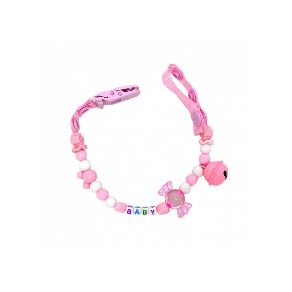 Цепочка для пустышки MGZ-0500(Pink) с колокольчиком Винница - изображение 1